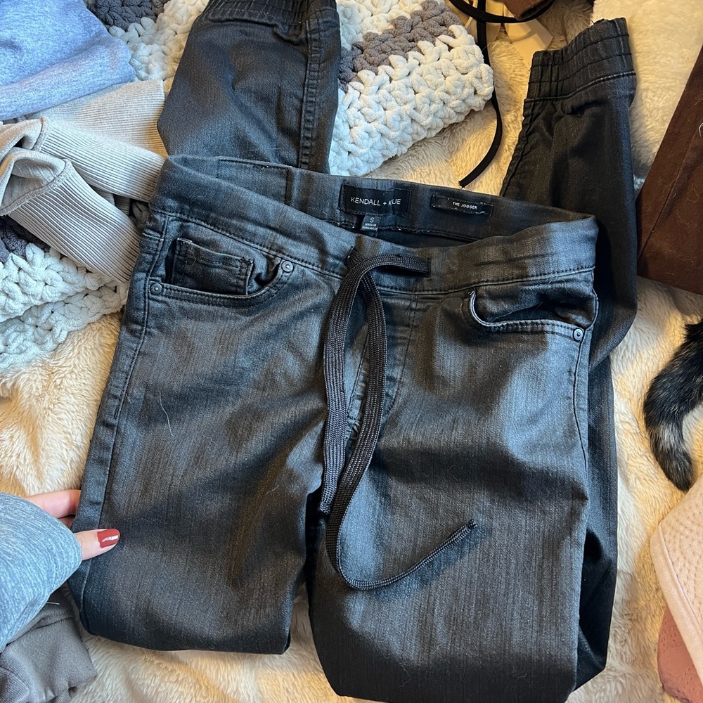 Leather joggers